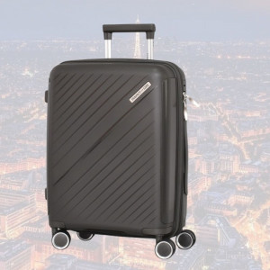 Практичен авио куфар с четири колелца, въртящи се нa 360 градуса, със заключане с шифър, полипропилен - GRAPHITE 2333 20 инча